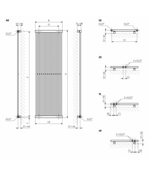 Полотенцесушитель Terma Intra 1700x410 мм WGINB170041