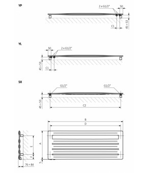 Полотенцесушитель Terma Aero HG 370x900 мм WGARG037090