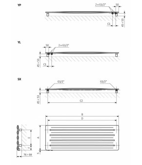 Полотенцесушитель Terma Aero H 325x1200 мм WGARH032120
