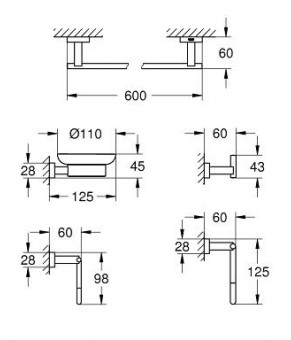 Набор аксессуаров Grohe EX Essentials Cube 40758001