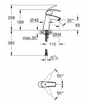 Комплект смесителей Grohe EX Eurosmart 34101TM