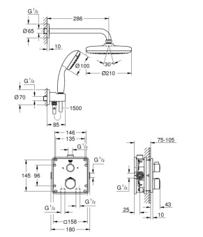 Душевая система Grohe EX Grohtherm 34729000