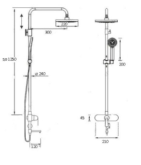 Душевая система Globus Lux Lazer DS0002
