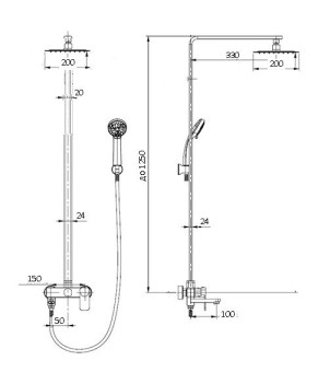 Душевая система Globus Lux Prizma DS0010