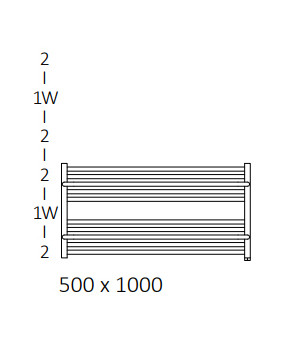 Полотенцесушитель Terma Lima SPLIT 1 500x1000 мм WZLIE050100