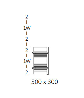 Полотенцесушитель Terma Lima SPLIT 1 500x300 мм WZLIE050030