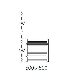 Полотенцесушитель Terma Lima SPLIT 1 500x500 мм WZLIE050050