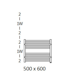 Полотенцесушитель Terma Lima SPLIT 1 500x600 мм WZLIE050060