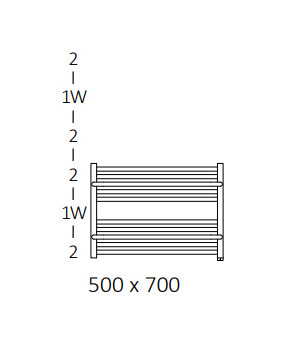 Полотенцесушитель Terma Lima SPLIT 1 500x700 мм WZLIE050070