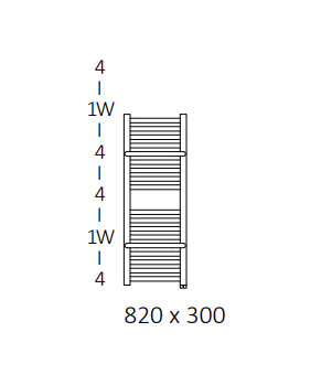 Полотенцесушитель Terma Lima SPLIT 1 820x300 мм WZLIE082030