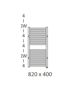 Полотенцесушитель Terma Lima SPLIT 1 820x400 мм WZLIE082040