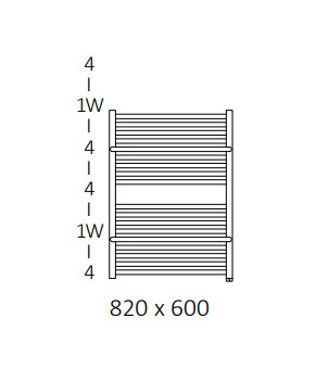 Полотенцесушитель Terma Lima SPLIT 1 820x600 мм WZLIE082060