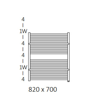 Полотенцесушитель Terma Lima SPLIT 1 820x700 мм WZLIE082070
