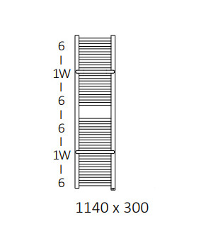 Полотенцесушитель Terma Lima SPLIT 1 1140x300 мм WZLIE114030