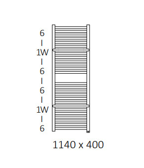 Полотенцесушитель Terma Lima SPLIT 1 1140x400 мм WZLIE114040