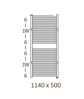 Полотенцесушитель Terma Lima SPLIT 1 1140x500 мм WZLIE114050