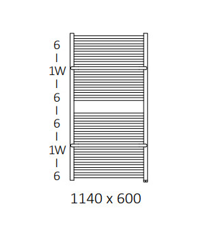 Полотенцесушитель Terma Lima SPLIT 1 1140x600 мм WZLIE114060