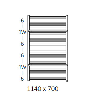 Полотенцесушитель Terma Lima SPLIT 1 1140x700 мм WZLIE114070
