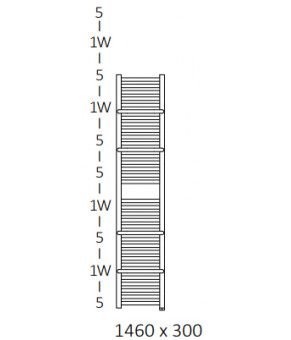 Полотенцесушитель Terma Lima SPLIT 1 1460x300 мм WZLIE146030
