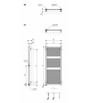Полотенцесушитель Terma Mike SPLIT 1 460x230 мм WZMIN046023