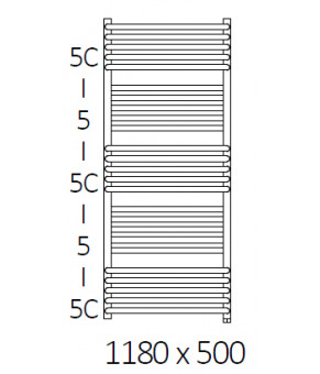 Полотенцесушитель Terma Pola SPLIT 1 1180x500 мм WZPAN118050