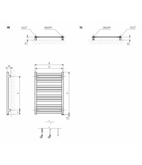 Полотенцесушитель Terma Marlin SPLIT 1 1680x630 мм WZMRN168063