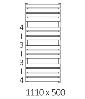 Полотенцесушитель Terma Warp T SPLIT 1 1110x500 мм WZWTN111050