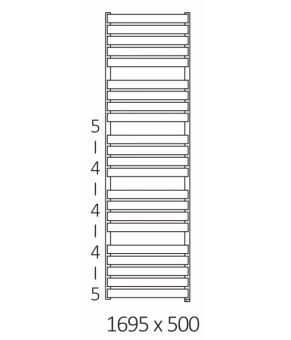 Полотенцесушитель Terma Warp T SPLIT 1 1695x500 мм WZWTN169050
