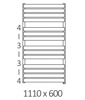 Полотенцесушитель Terma Warp T SPLIT 1 1110x600 мм WZWTN111060