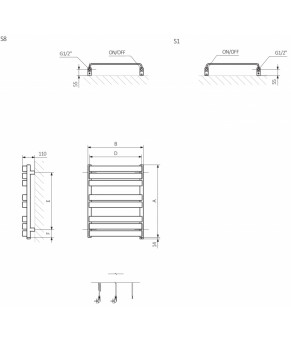 Полотенцесушитель Terma Warp T SPLIT 1 1695x600 мм WZWTN169060