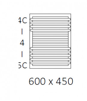 Полотенцесушитель Terma POC 2 SPLIT 1 600x450 мм WGZUL060045