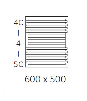Полотенцесушитель Terma POC 2 SPLIT 1 600x500 мм WGZUL060050
