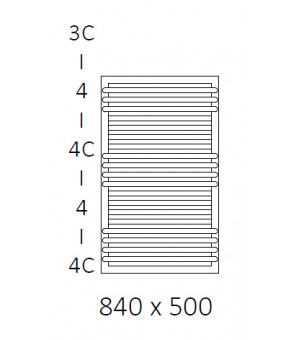 Полотенцесушитель Terma POC 2 SPLIT 1 840x500 мм WGZUL084050