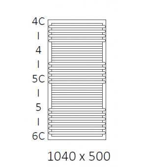 Полотенцесушитель Terma POC 2 SPLIT 1 1040x500 мм WGZUL104050