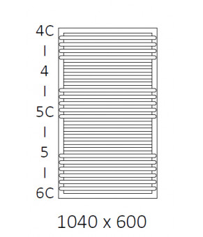Полотенцесушитель Terma POC 2 SPLIT 1 1040x600 мм WGZUL104060