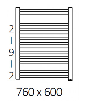 Полотенцесушитель Terma Bone SPLIT 1 760x600 мм WZBNN076060