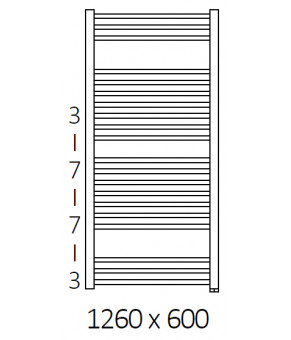 Полотенцесушитель Terma Bone SPLIT 1 1260x600 мм WZBNN126060