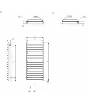 Полотенцесушитель Terma Warp T Bold SPLIT 1 1695x600 мм WZWBN169560