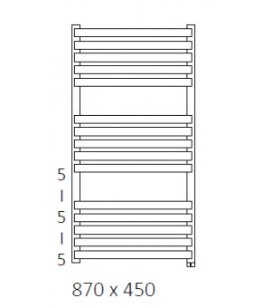 Полотенцесушитель Terma Quadrus Slim SPLIT 1 870x450 мм WZQSN087045