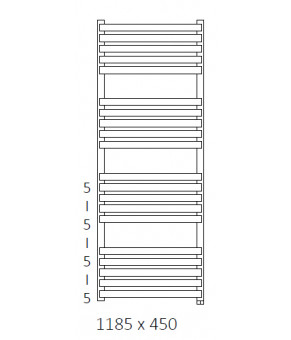 Полотенцесушитель Terma Quadrus Slim SPLIT 1 1185x450 мм WZQSN118045