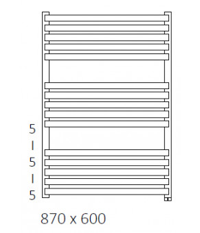 Полотенцесушитель Terma Quadrus Slim SPLIT 1 870x600 мм WZQSN087060