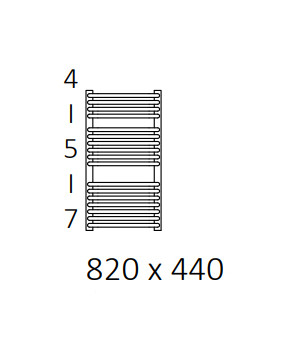 Полотенцесушитель Terma Tytus SPLIT 1 820x440 мм WZTYN082044