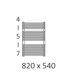 Полотенцесушитель Terma Tytus SPLIT 1 820x540 мм WZTYN082054