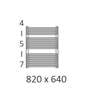 Полотенцесушитель Terma Tytus SPLIT 1 820x640 мм WZTYN082064