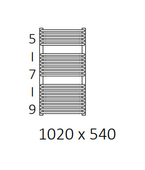 Полотенцесушитель Terma Tytus SPLIT 1 1020x540 мм WZTYN102054