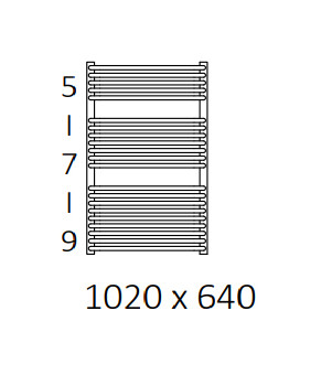 Полотенцесушитель Terma Tytus SPLIT 1 1020x640 мм WZTYN102064