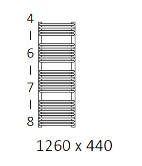 Полотенцесушитель Terma Tytus SPLIT 1 1260x440 мм WZTYN126044