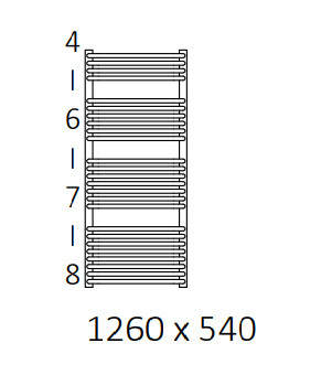 Полотенцесушитель Terma Tytus SPLIT 1 1260x540 мм WZTYN126054