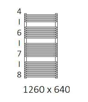 Полотенцесушитель Terma Tytus SPLIT 1 1260x640 мм WZTYN126064