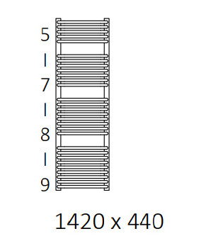Полотенцесушитель Terma Tytus SPLIT 1 1420x440 мм WZTYN142044